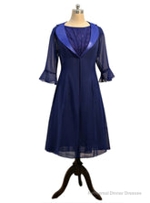 A-line Chiffon Lace Dark Blue Mother Of The Bride Dresses
